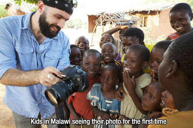 Kids in Malawi seeing their photo for the first time