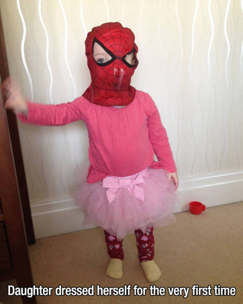Daughter dressed herself for the very first time